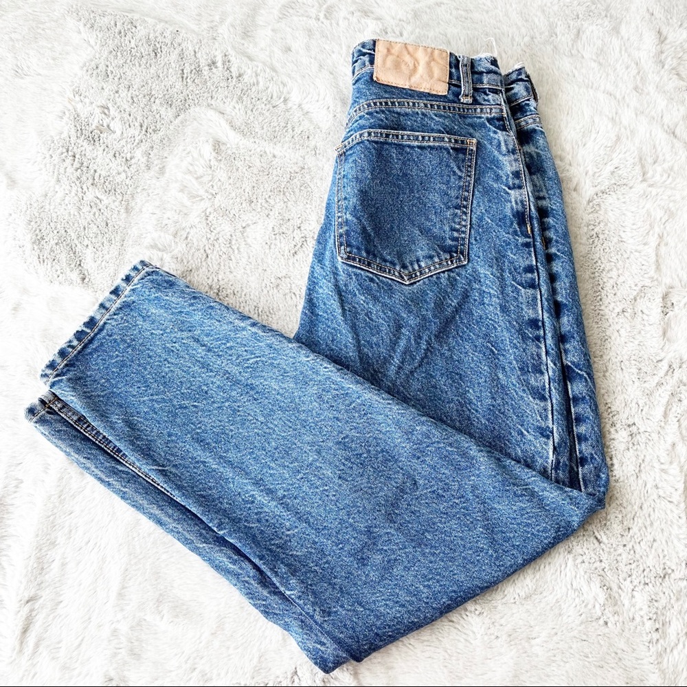 ZARA High Rise Straight Leg Jeans, Vintage Dark Wash Size 8